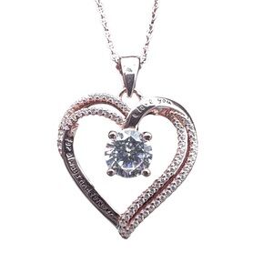 Heart pendant necklace. Rose gold plated over sterling silver.